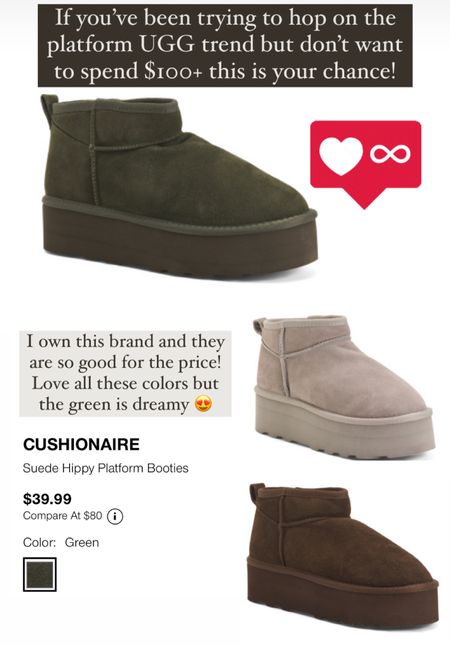 If you’ve been trying to hop on the platform UGG boot trend but don’t want to spend $100+ this is your chance! 

#LTKGiftGuide #LTKshoecrush #LTKfindsunder50