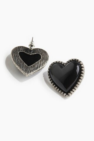 H & M - Heart Shaped Earrings - Grey | H&M (AU)