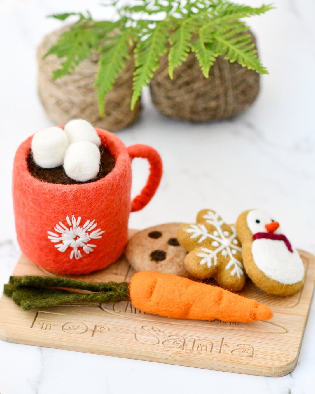 Santa's Treats - Red Hot Chocolate Mug with Marshmallows, Cookies and Felt Carrot for Reindeer Ru... | Etsy (US)