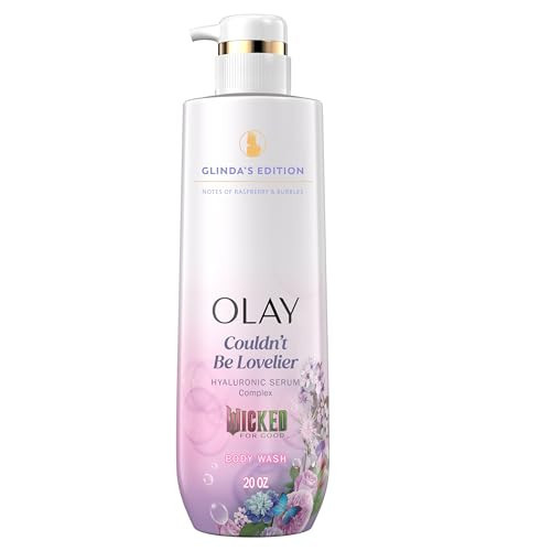 Olay Body Wash for Women, Couldn't Be Lovelier Glinda's Edition, Intensely Hydrating & Renewing, Pro-Hyaluronic Acid Serum with Vitamin B3, For All Skin Types, Raspberry & Bubbles Scent, 20 fl oz | Amazon (US)