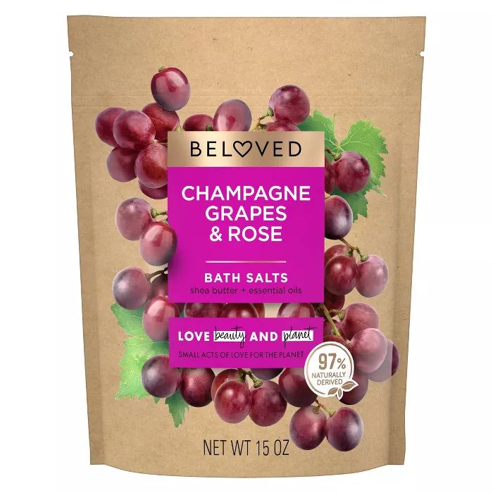 Beloved Champagne Grapes &#38; Rose Bath Salts - 15oz | Target