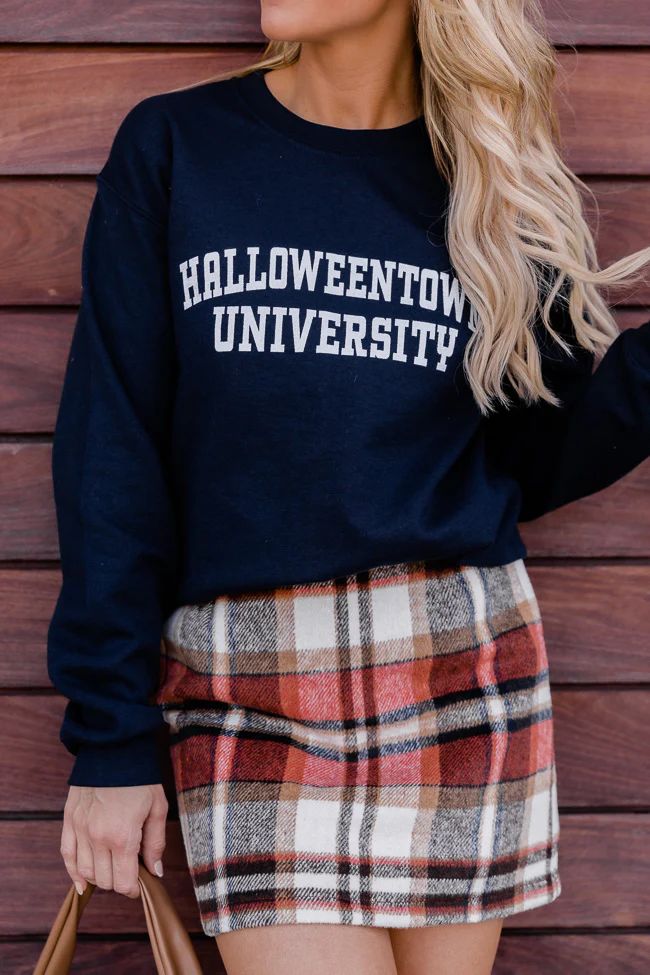 Halloweentown University Graphic Navy Sweatshirt | The Pink Lily Boutique