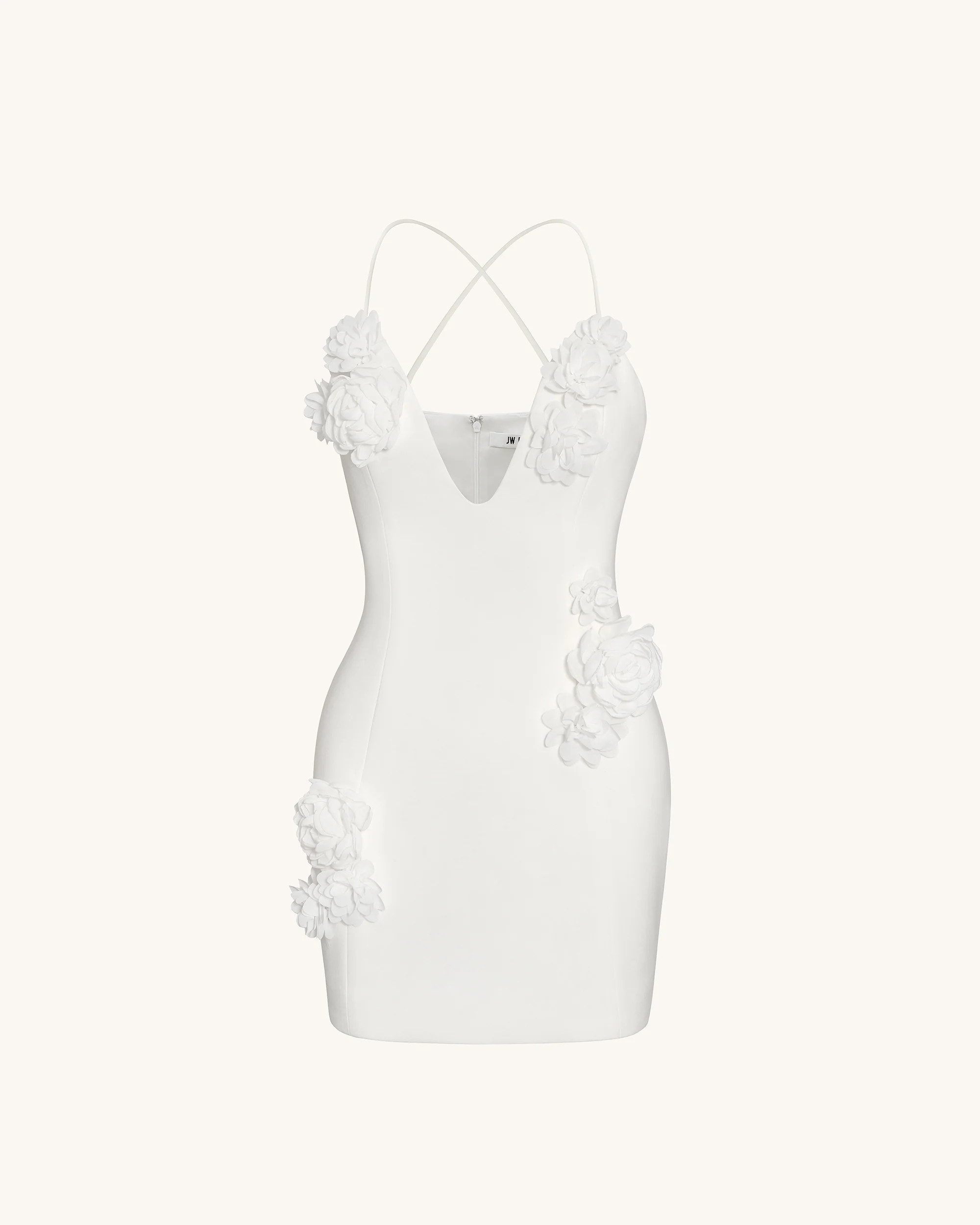 Floral Embrace Sleeveless Gown - White | JW PEI US