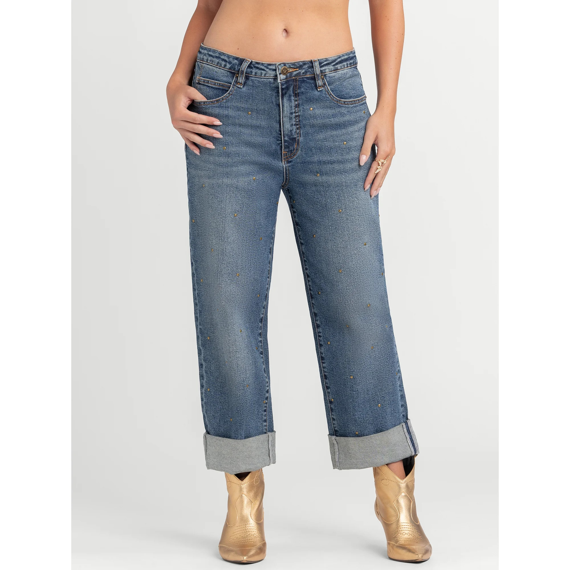 Jessica Simpson Women's Zinnia Boyfriend Jeans, 25" Inseam, Sizes 2-16 | Walmart (US)