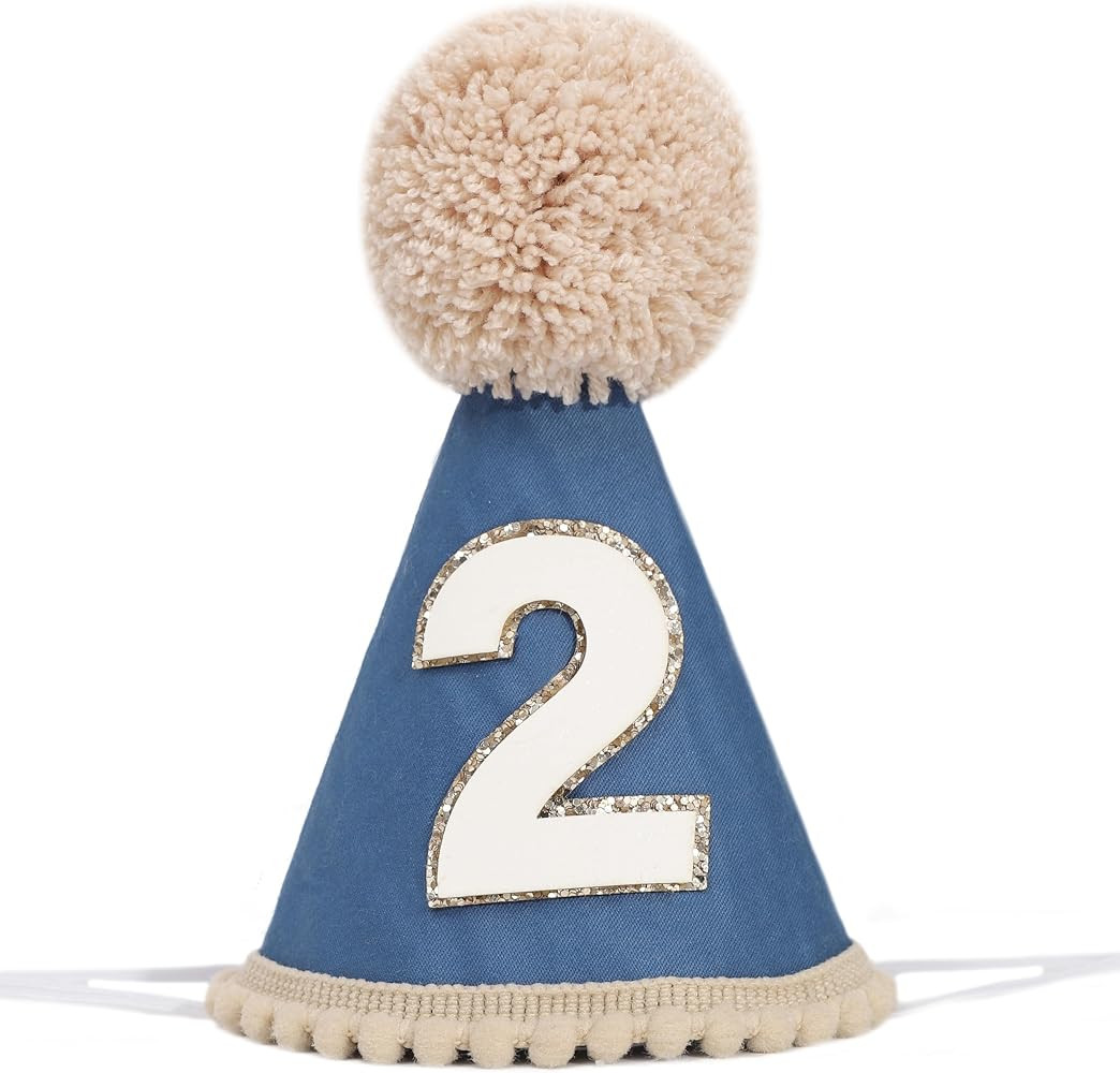 Simple 2nd Birthday Hat - Second Cone Hat,Two Years Old Decor Photo Props,Party Crown Outfit for ... | Amazon (US)