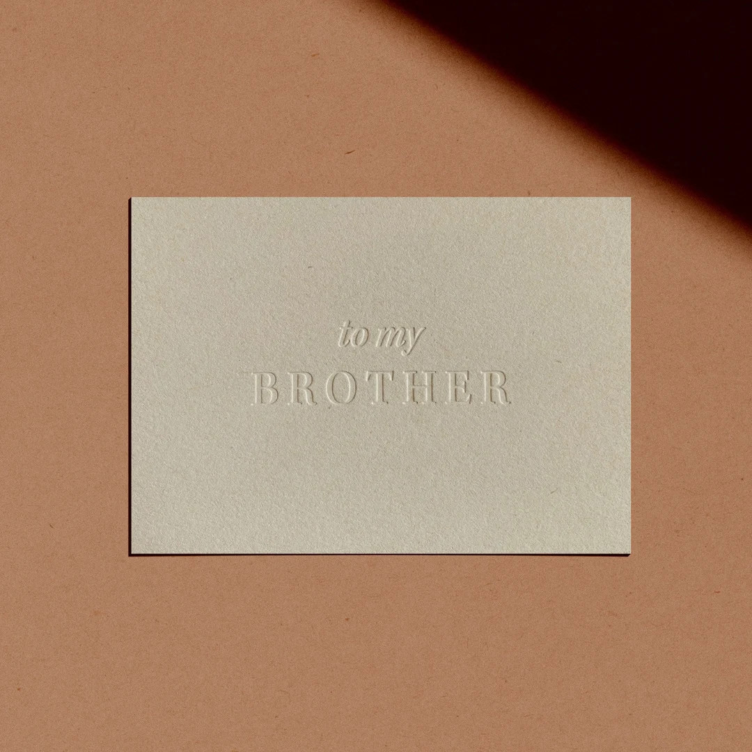 to my BROTHER Card | Letterpressed | Minimal | Simple | Classy | Modern | Etsy (US)