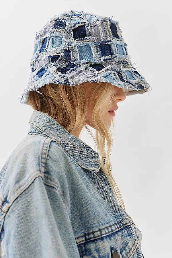Jane Frayed Patchwork Bucket Hat | Urban Outfitters (US and RoW)