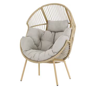Rilyson Egg chair Beige Woven Hammock Chair with Stand | Lowe's