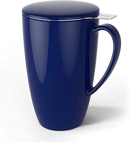 Sweese 201.103 Porcelain Tea Mug with Infuser and Lid, 15 OZ, Navy | Amazon (US)