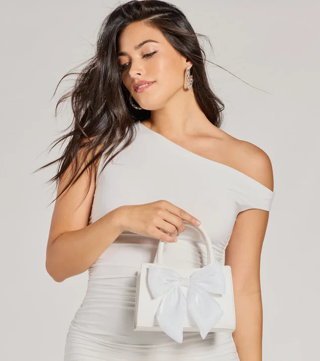 Tres Chic Tulle Bow Faux Leather Handbag | Windsor Stores