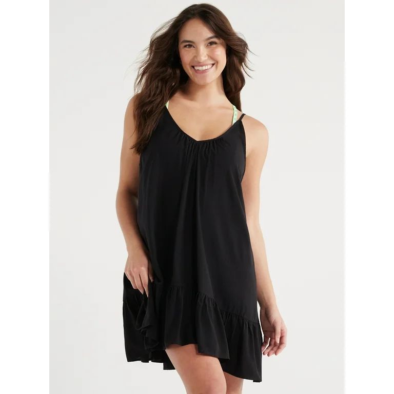 Jessica Simpson Women's Ruffle Dress Swimwear Coverup, Sizes XS-XXL | Walmart (US)