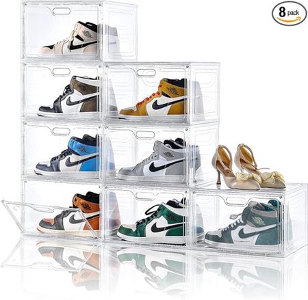 Amllas 8 Pack Shoe Boxes Clear Plastic Stackable, Large Shoe Storage Organizer with Lids,Drop Side Shoe Containers for Entryway,Sneaker Storage Fit up to US Size 13 for Men/Women(13’’x 10.6”x 8.3”)

 

#LTKfindsunder100 #LTKkids #LTKhome