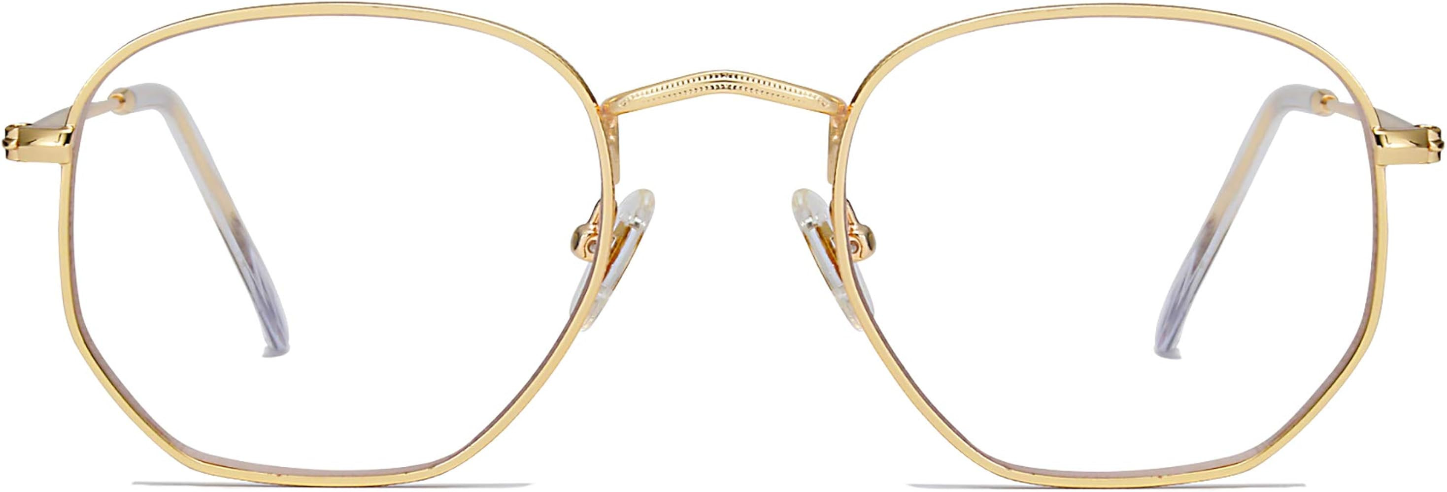 SOJOS Small Blue Light Blocking Glasses Hexagonal Eyeglasses Frame Anti Blue Ray Glasses One and ... | Amazon (US)