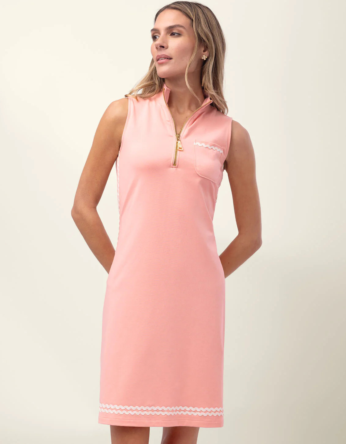 Serena Ric Rac Dress Carnation | Spartina 449