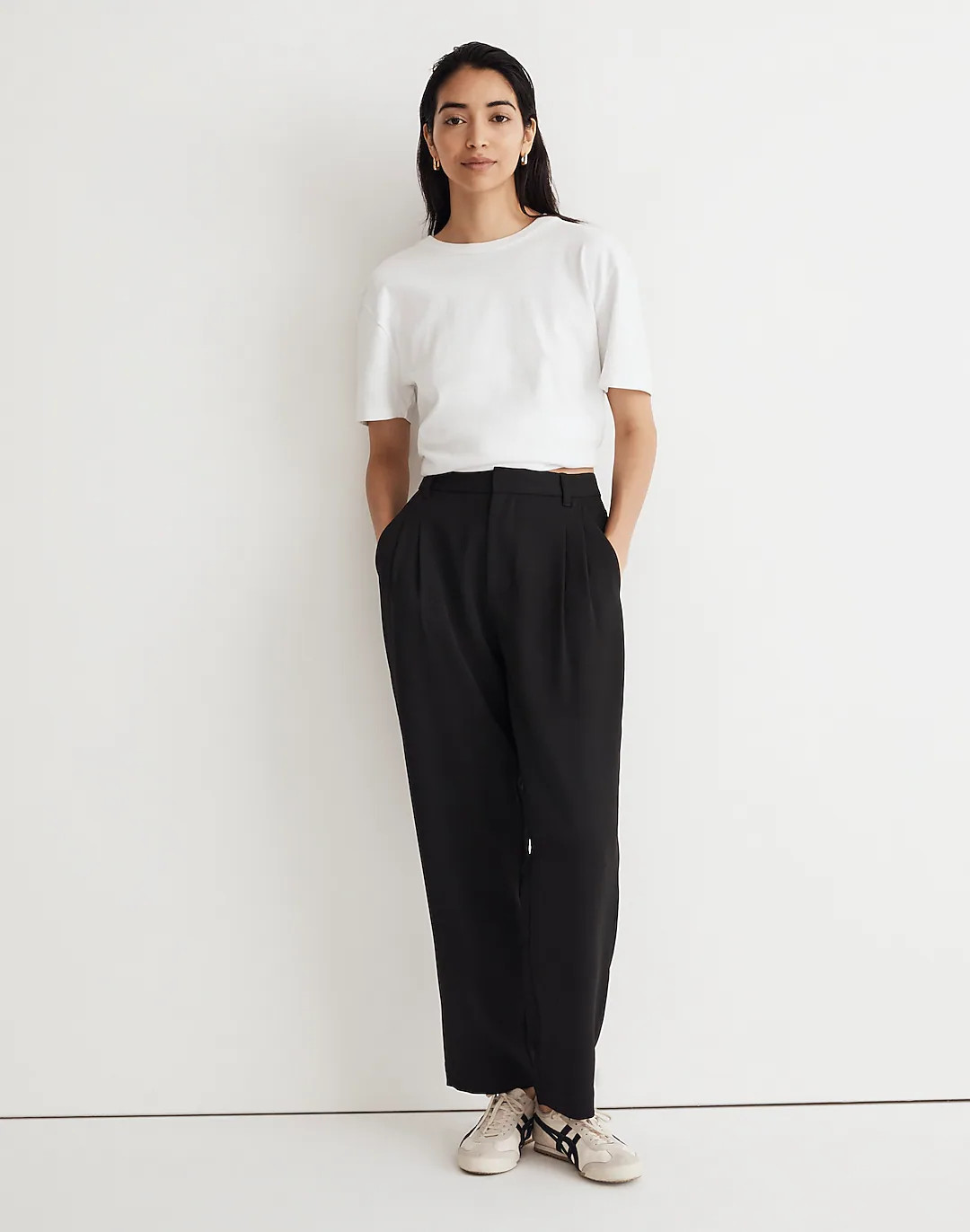 Pleated Tapered-Leg Pants in Easygoing Crepe | Madewell