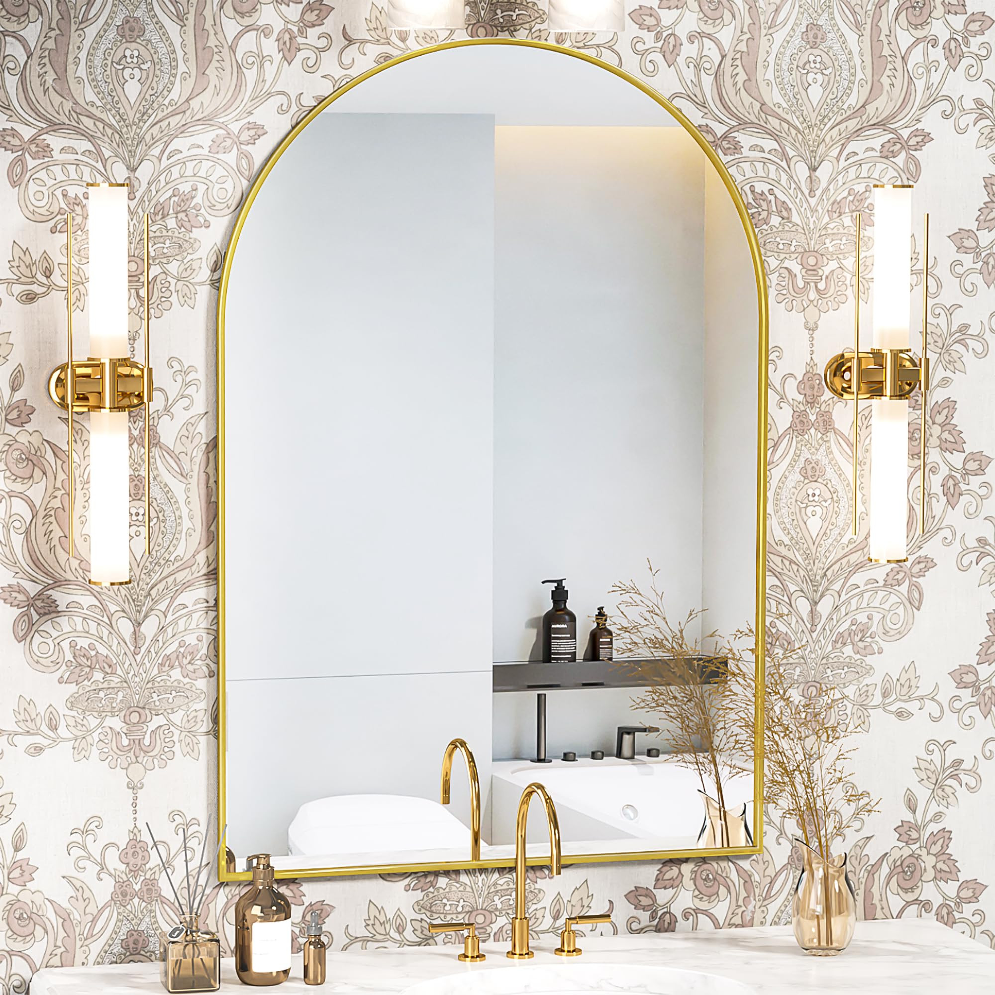 Antok Bathroom Mirror, 20"x30" Wall Mounted Mirrors for Bathroom, Black Vanity Mirror with Metal ... | Amazon (US)