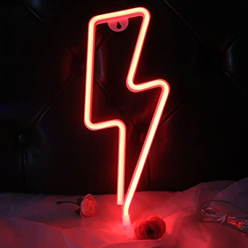 Lightning Bolt Neon Signs Bolt Night Lights For Wall Decor USB or Battery Powered For Bedroom Kids Room Living Room Bar Christmas(Red) | Amazon (CA)