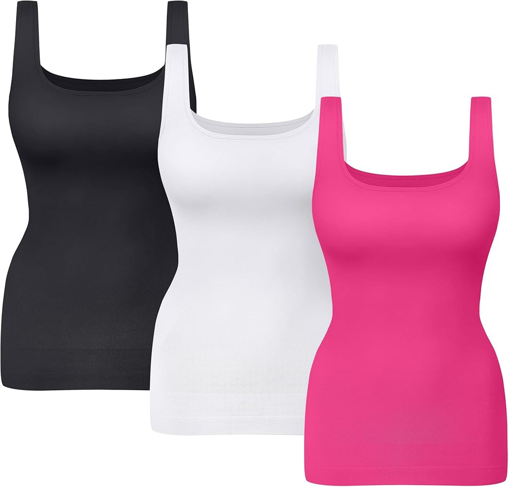 KIKIMINK Womens Shapewear Tank Tops Tummy Control Seamless Square Neck Body Shaper Compression Ca... | Amazon (US)