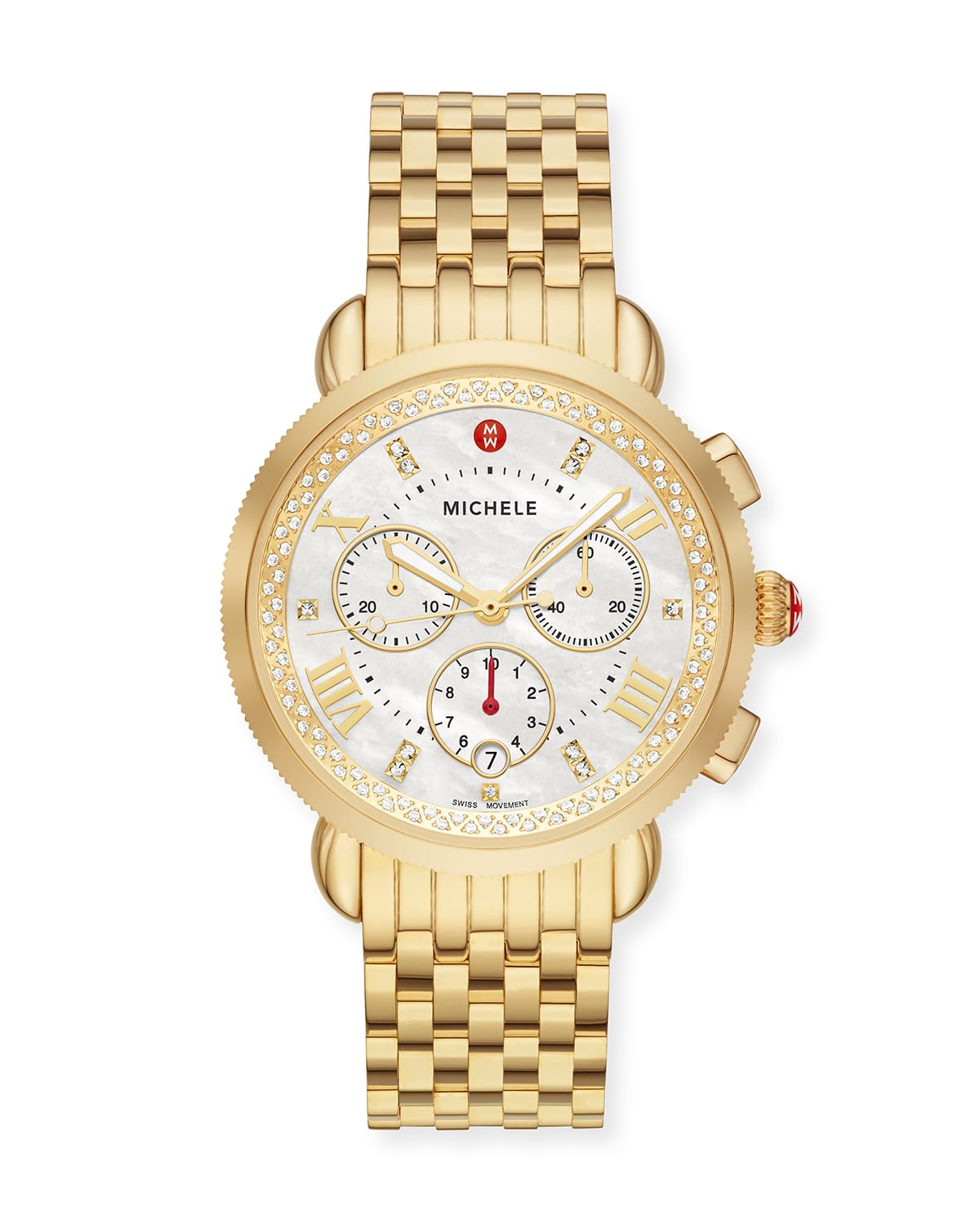 Sport Sail Gold Diamond Reflector Watch, Mother-of-Pearl | Neiman Marcus