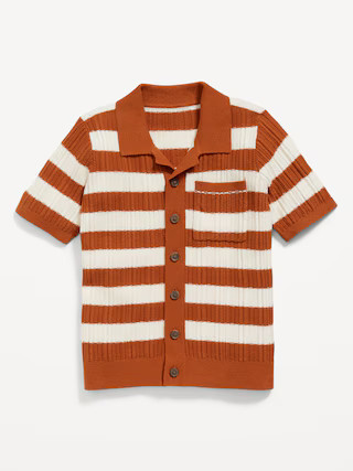 Striped Button-Front Pocket Sweater for Toddler Boys | Old Navy (US)