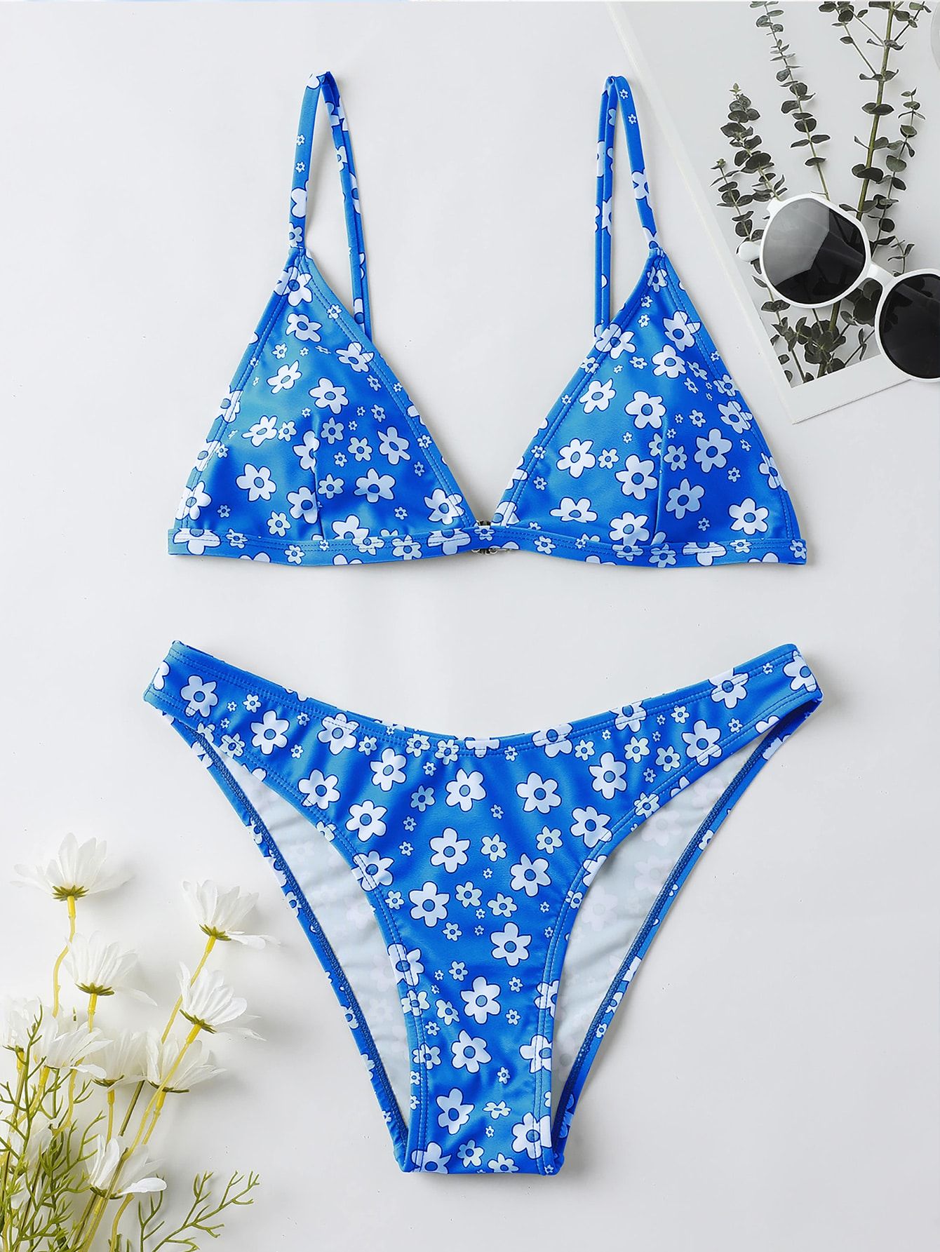 Floral Triangle Bikini Swimsuit | SHEIN