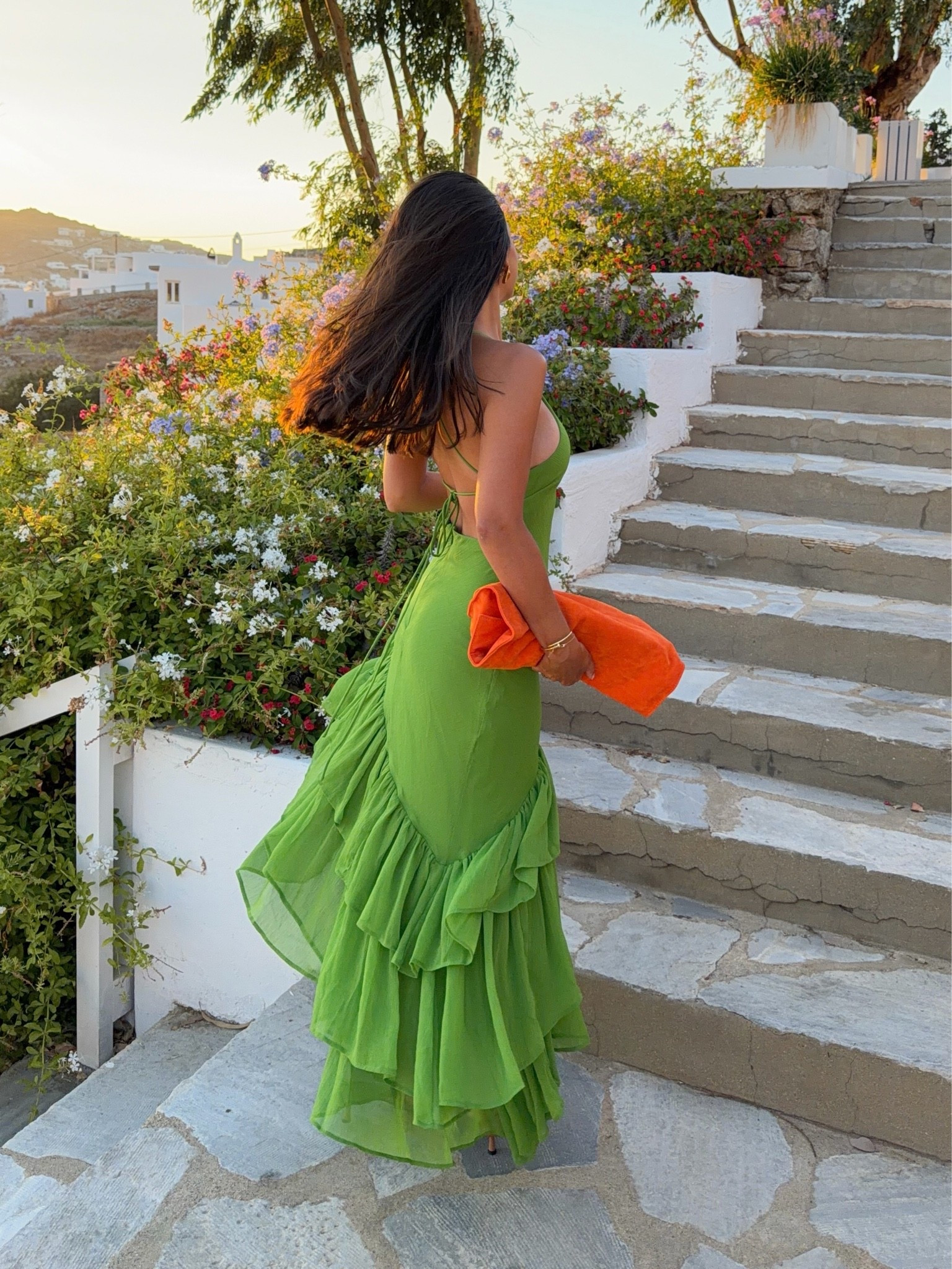 Green ruffle dress outfit deets

#LTKsummer #LTKuk #LTKeurope