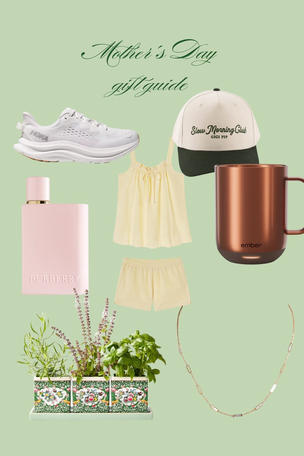 Mothers Day gifts I’d love 🌷

*Katie Clark mother of pearl necklace + Williams Sonoma Famille Rose 3 pot herb planter not linked*