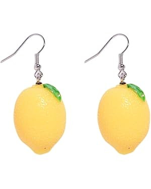 Lemon Earrings for Women Acrylic Cute Fruits Dangling Stud Earrings for Women | Amazon (US)