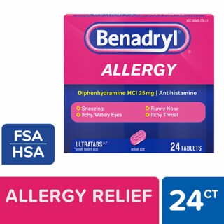 Benadryl Ultratabs Allergy & Cold Relief Tablets Diphenhydramine HCl | Kroger