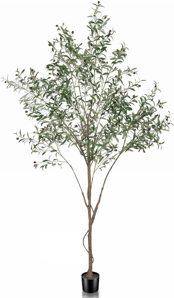 Faux Olive Tree, 8ft Tall Fake Olive Tree for Modern Home Office Decor, Artificial Olive Tree Pla... | Amazon (US)