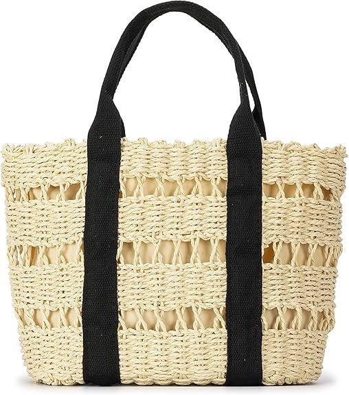 Herald Large Handmade Straw Tote Purses for Women, Summer Beach Natural Weaving Chic Woven Handba... | Amazon (US)