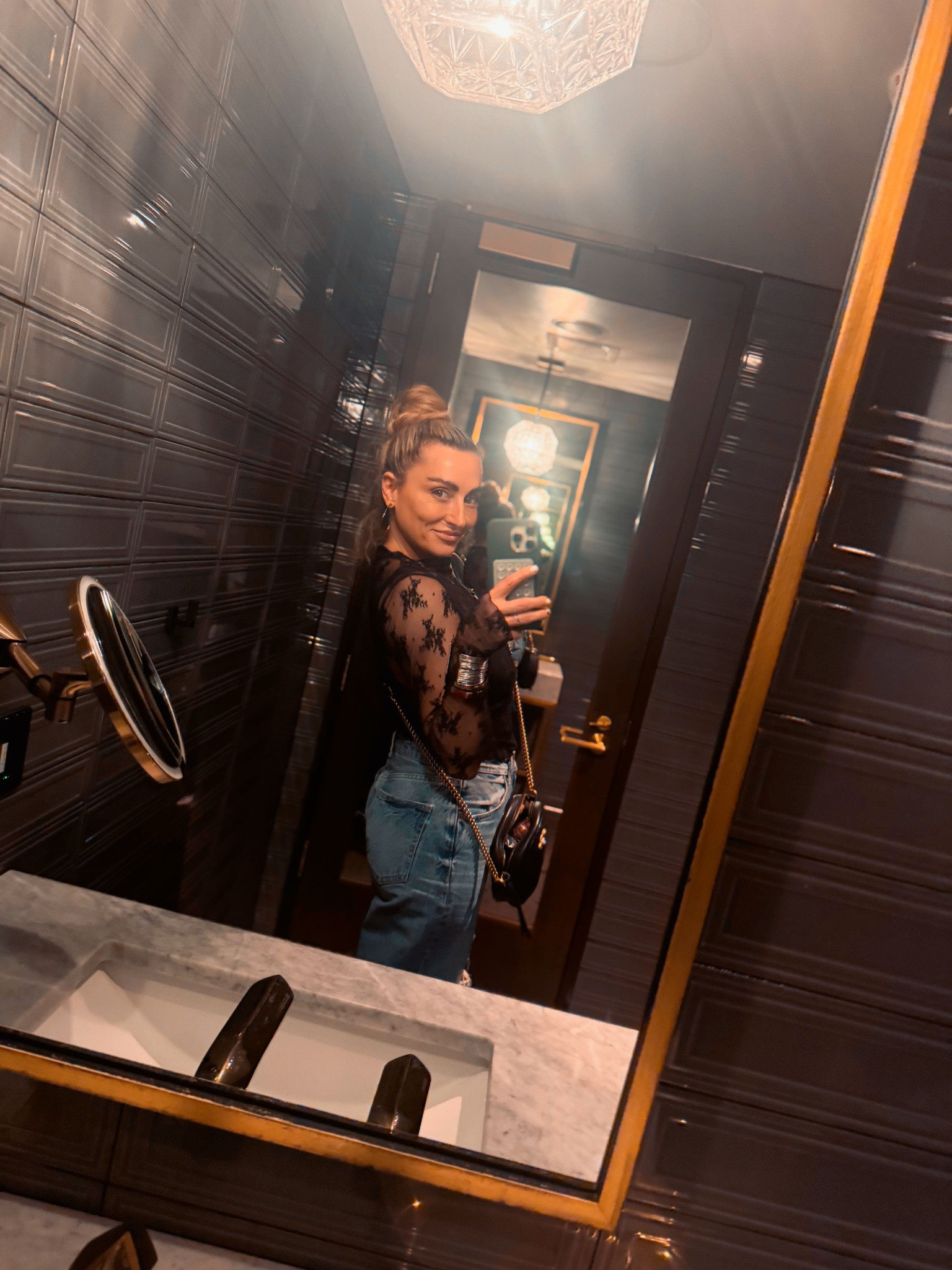 Lady in lace for Friday night date night with the girls! Jeans are AGOLDE size 26, long sleeve bodysuit size small, paired with a tank top bodysuit size small🖤 

#LTKParties #LTKStyleTip #LTKFindsUnder100