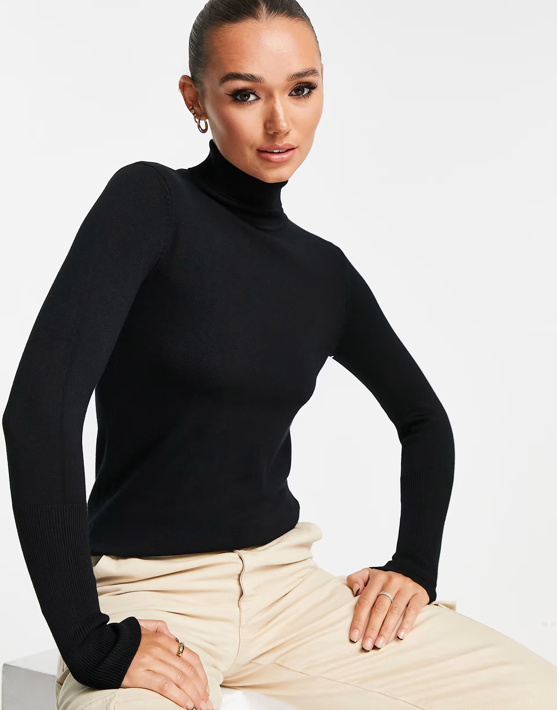 Gianni Feraud rollneck sweater in black | ASOS (Global)