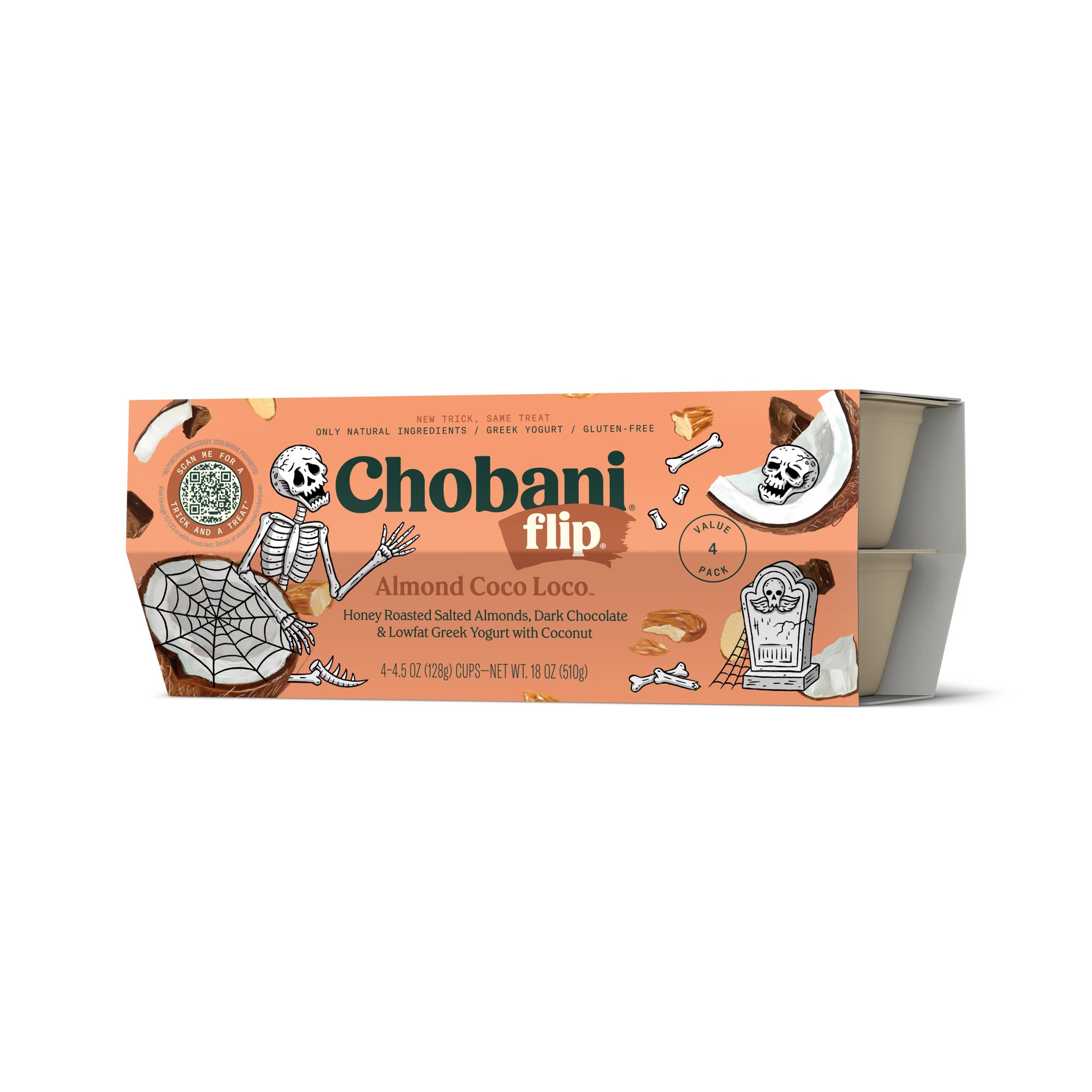 Chobani Flip Low-Fat Greek Yogurt, Almond Coco Loco 5.3 oz, 4 Count | Walmart (US)