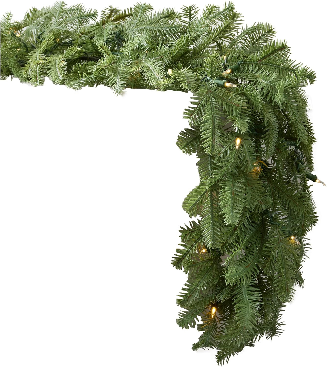 Balsam Hill BH Balsam Fir Christmas Garland - Premium True Needle Greenery Garland with Battery-Operated LED Clear Lights for Indoor Holiday Decorating, 6' | Amazon (US)