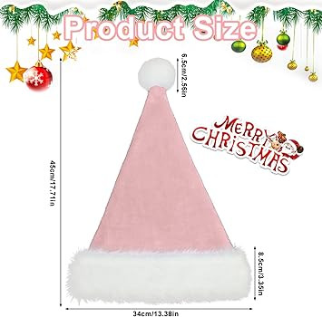 Santa Hat for Adults,Christmas Hat Hats Velvet Plush Santa Hat for Christmas New Year Festive Hol... | Amazon (US)