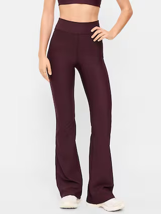 Extra High-Waisted PowerSoft Rib Flare Leggings | Old Navy (US)