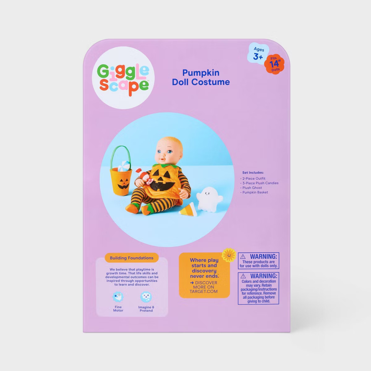 14" Baby Doll Halloween Pumpkin Outfit - Gigglescape™ | Target