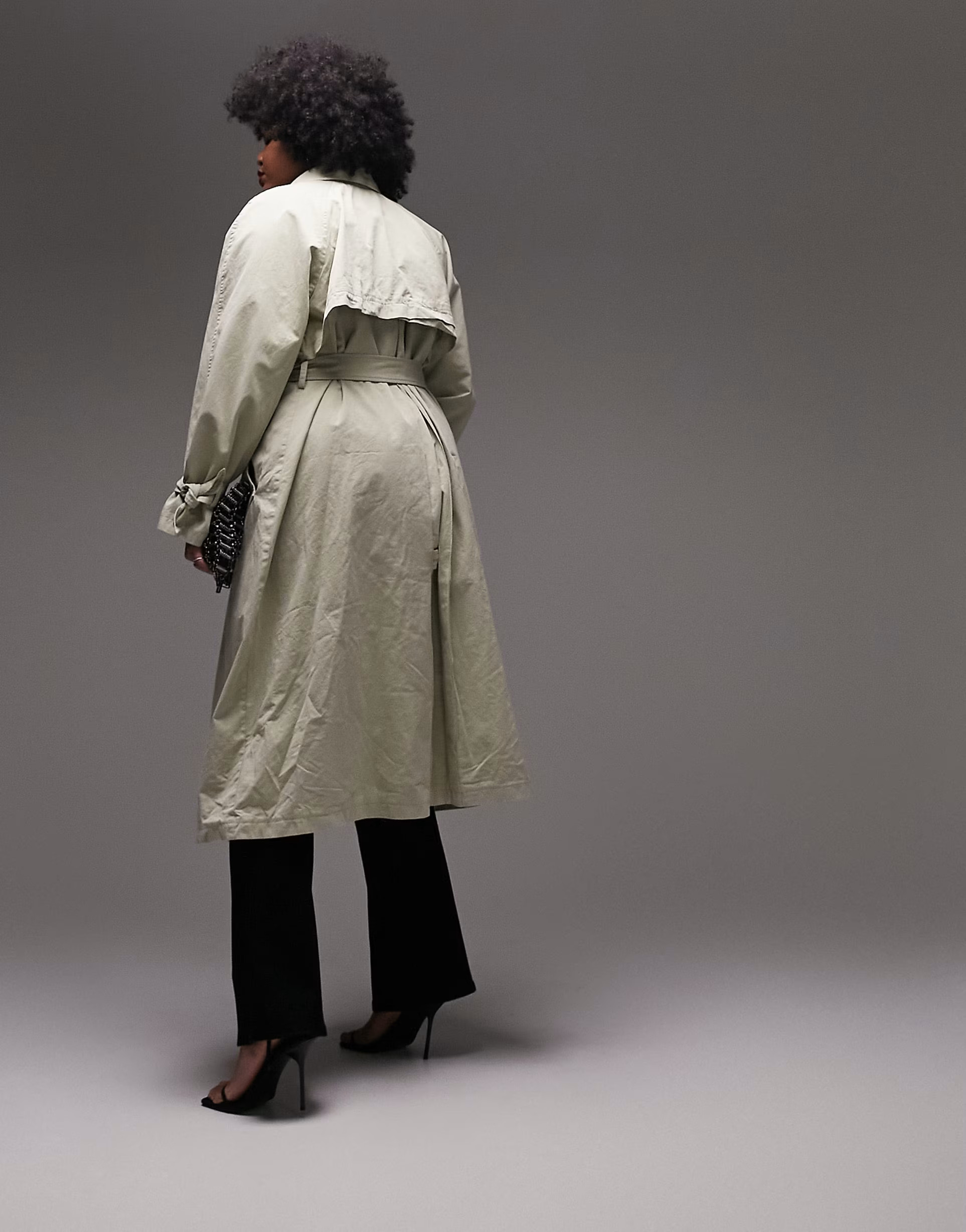 Topshop Curve ultimate trench coat in stone | ASOS (Global)