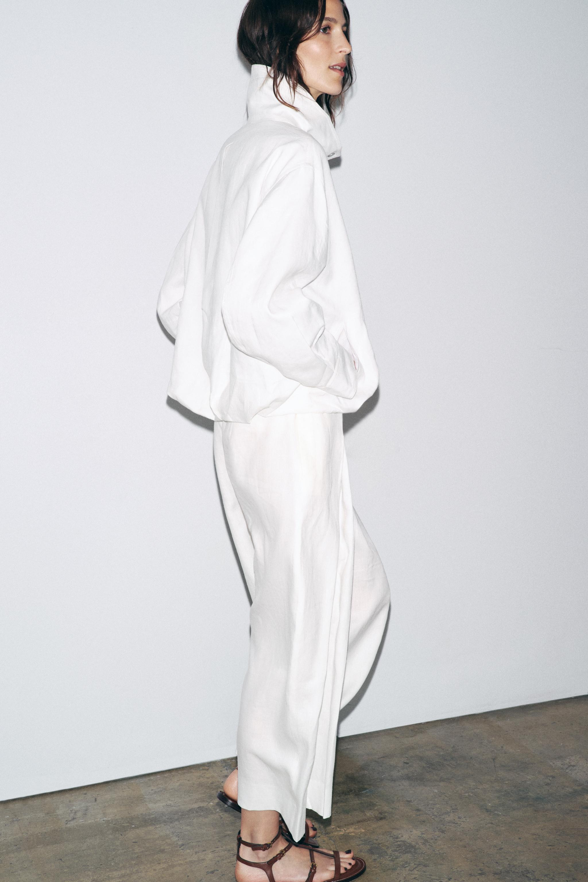 100% LINEN BOMBER JACKET ZW COLLECTION | Zara US