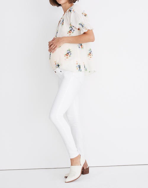 Maternity Side-Panel Skinny Jeans in Pure White: Adjustable Edition | Madewell