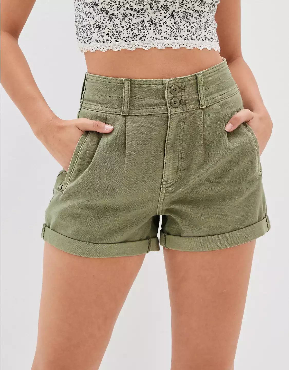 AE Stretch Baggy Mom Short | American Eagle Outfitters (US & CA)