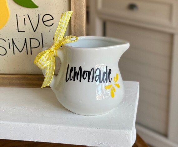 Lemonade mini pitcher - Lemon Tiered Tray Decor | Summer Tiered Tray Decor | Spring Tier Tray Dec... | Etsy (US)