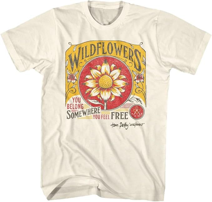 Tom Petty Wildflowers You Belong Somewhere You Feel Free Adult Short Sleeve T Shirt 90s Graphic T... | Amazon (US)