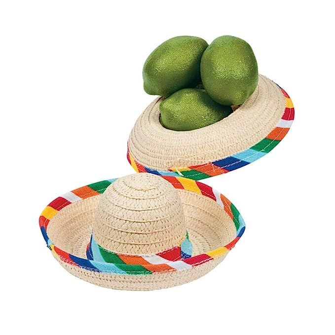 Mini Sombrero Hats - Mexican Party Decor - Tabletop Party Supplies - 12 Pack | Amazon (US)