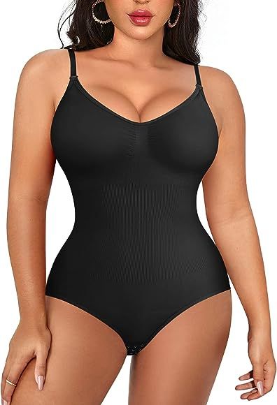 Women Slimming Bodysuits Shapewear Tops Tummy Control Body Shaper Spaghetti Strap Camisole Leotar... | Amazon (US)