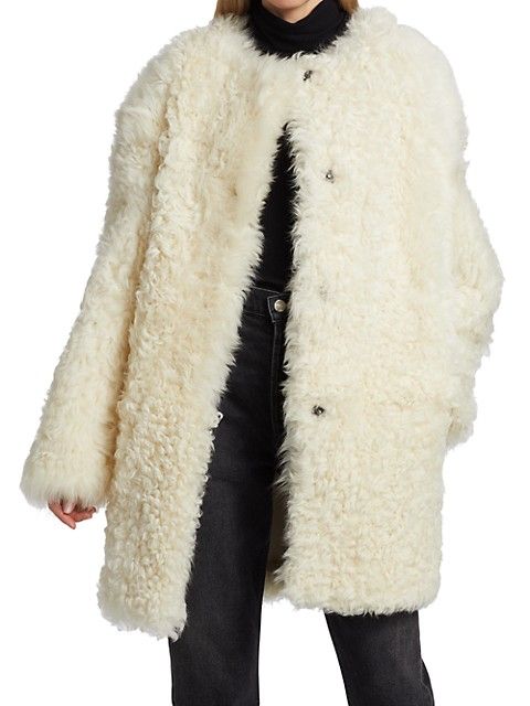 Dyed Lamb Shearling Coat | Saks Fifth Avenue