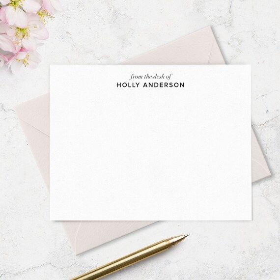 From the Desk of Note Cards Personalized With Name in Choice | Etsy | Etsy (US)