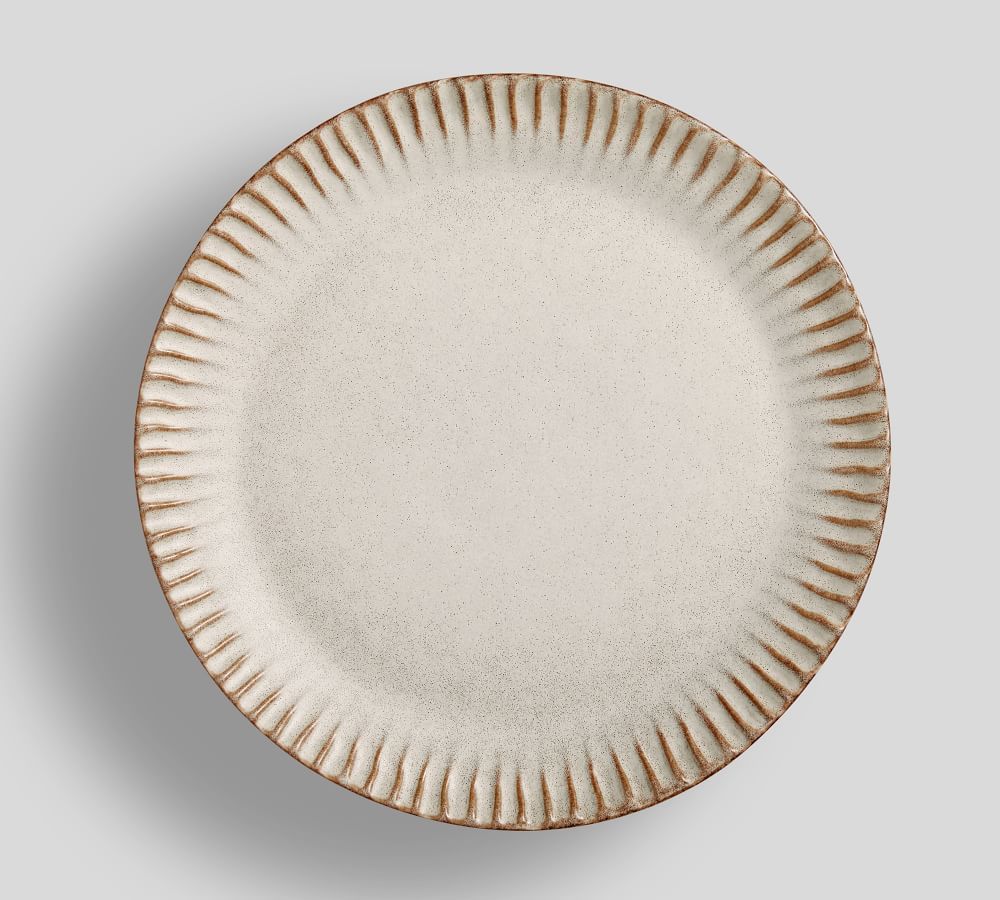 Ridge Textured Stoneware Salad Plate, Set of 4 - Taupe | Pottery Barn (US)