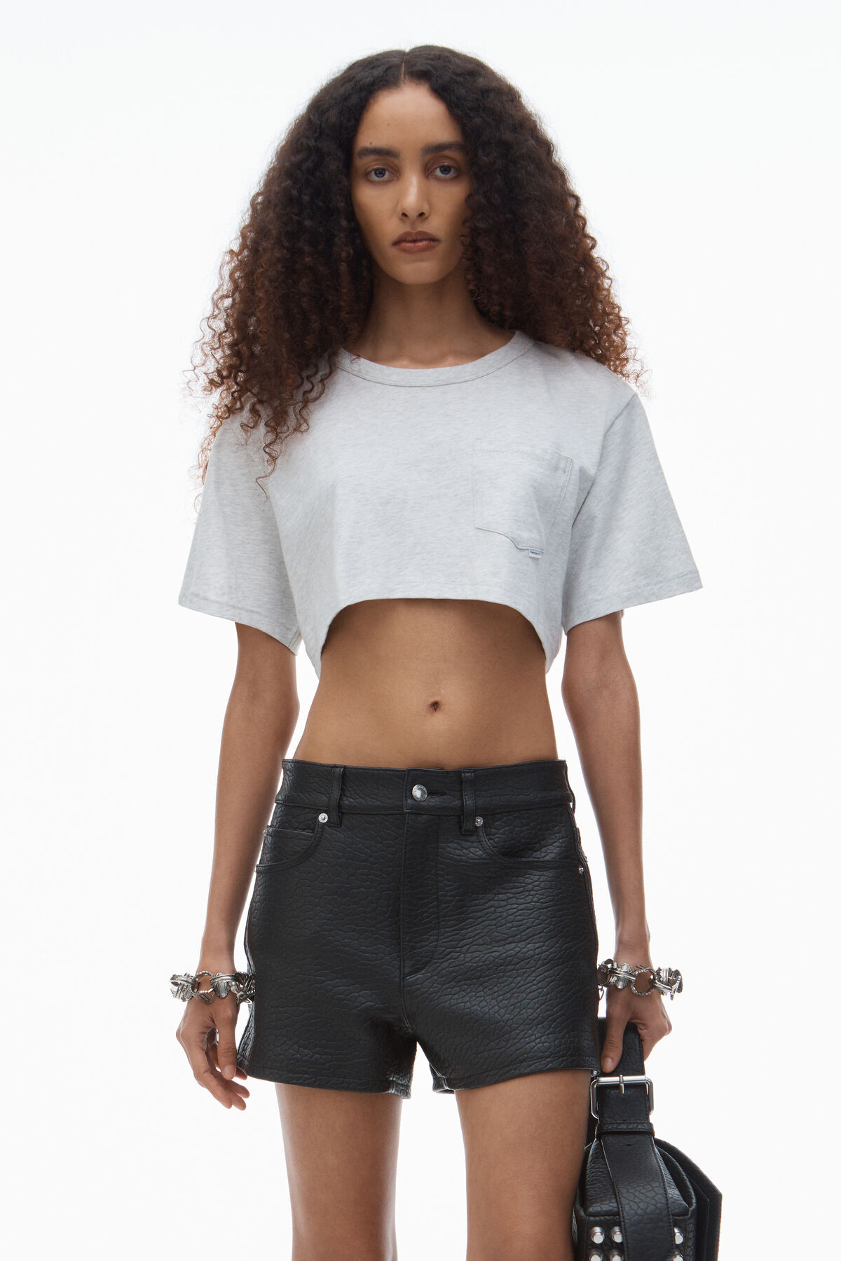 CROP TEE IN HIGH TWIST JERSEY | Alexander Wang